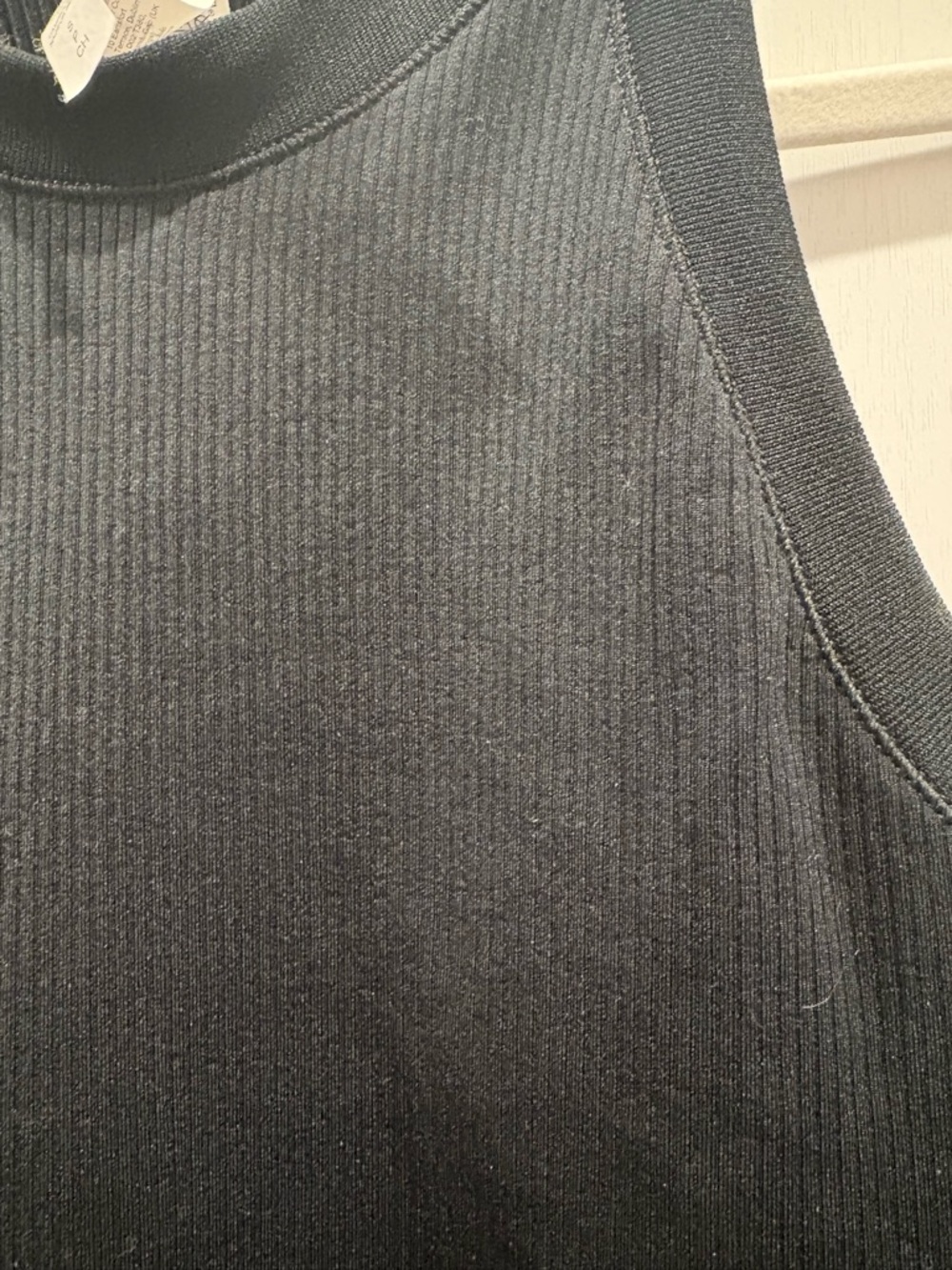 Athleta Black Ribbed High-Neck Tank - Picture 2 of 4